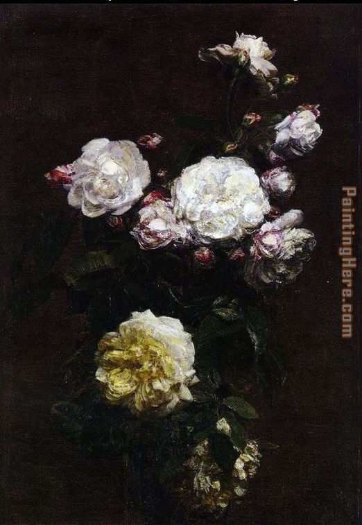White Roses II painting - Henri Fantin-Latour White Roses II art painting